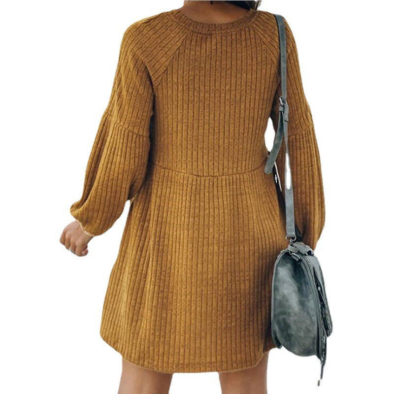 SAKAT - Cozy Ribbed Bishop Sleeve Round