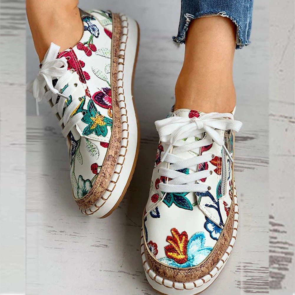 Oluchi™ Floral Orthopedic Zipper Sneakers