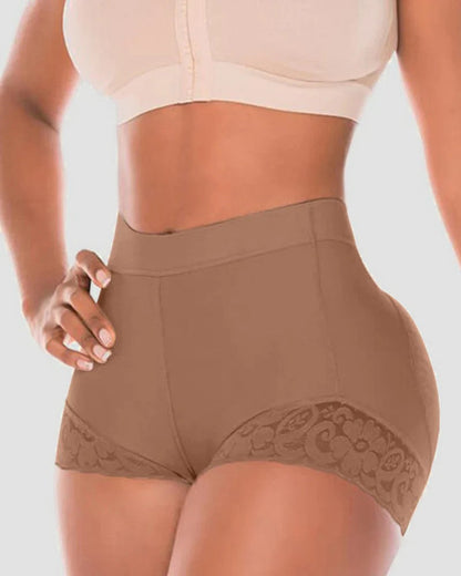 High Waist Women Hip Enhancer Shapewear Tummy Control Lace Body Shaper
