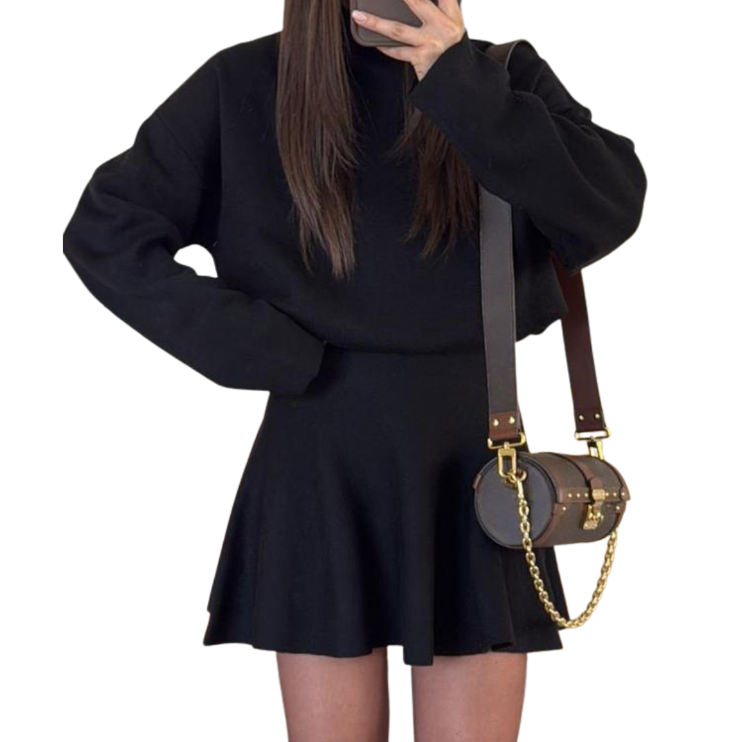 PHOEBET - Half-High Neck Loose Fit Knit