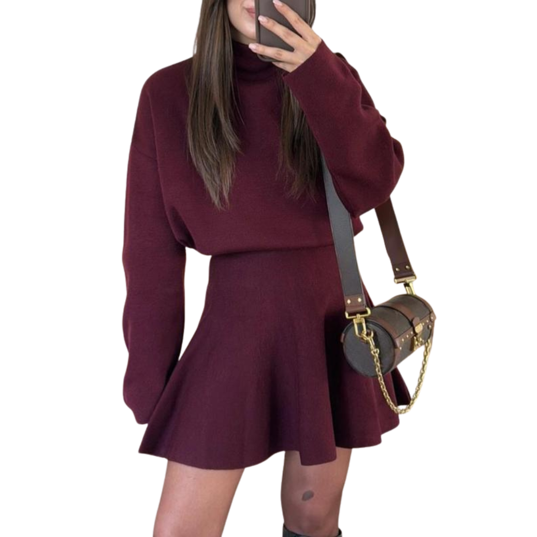 PHOEBET - Half-High Neck Loose Fit Knit