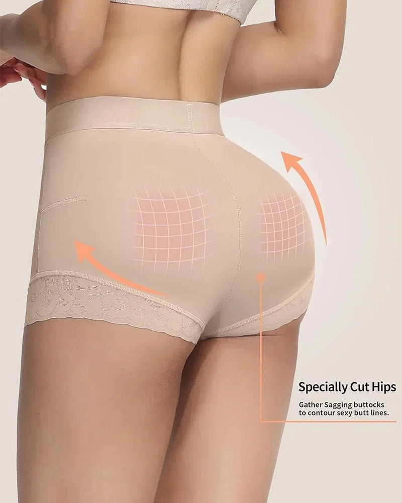 High Waist Women Hip Enhancer Shapewear Tummy Control Lace Body Shaper