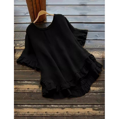 EVITAT - Simple Plus Size Ruffle Hem