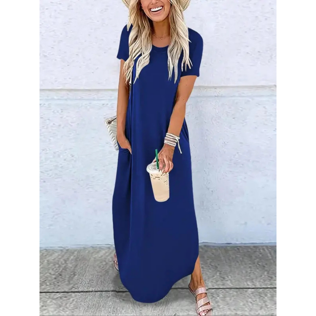 RELNA™ – Casual Summer Round Neck Maxi Dress