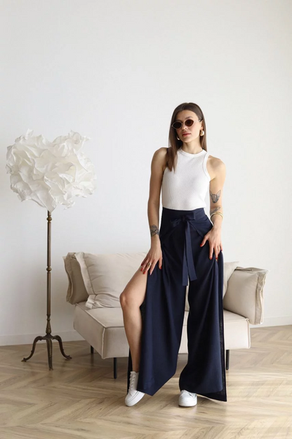 Maelis - Wide Linen Trousers