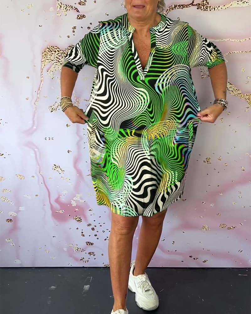 MARI™ - Colorful V-Neck Dress