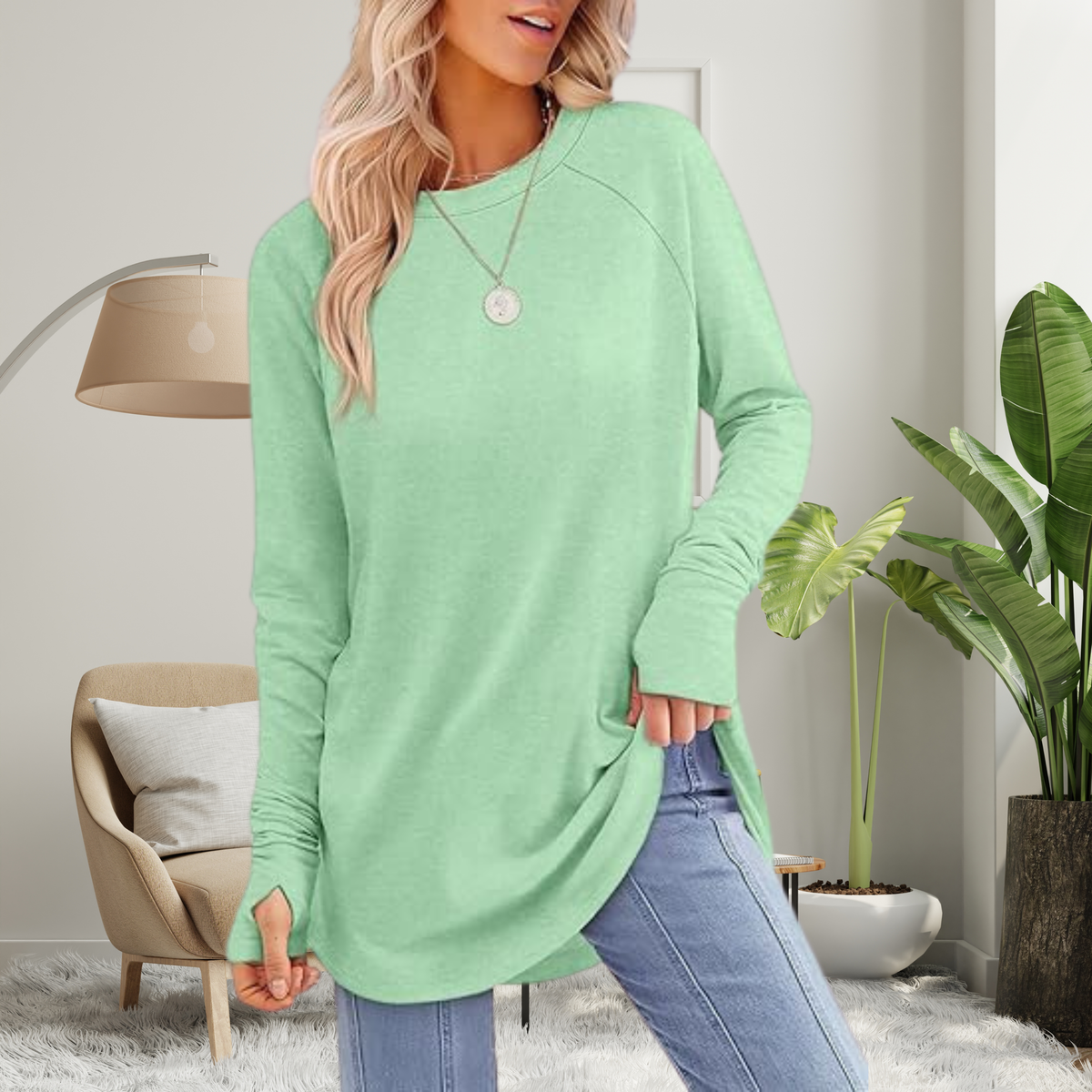 STELLAN™ - Casual Long Sleeve Thumb Hole Top
