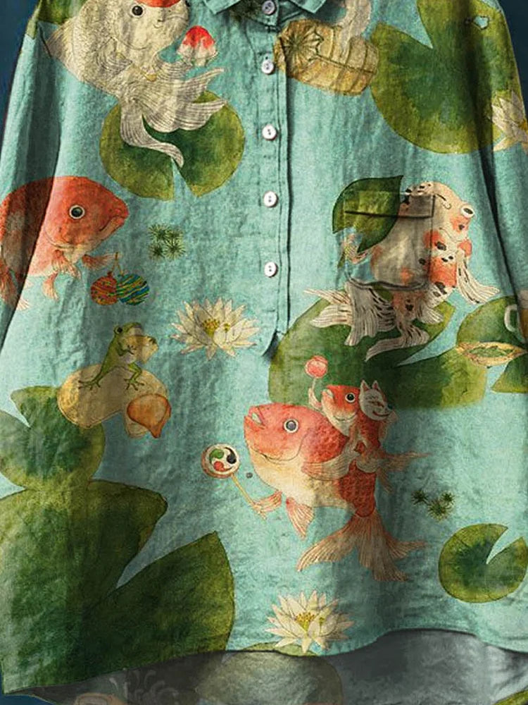 CLAUDIA™ - Fish Art Shirt