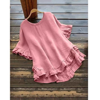 EVITAT - Simple Plus Size Ruffle Hem