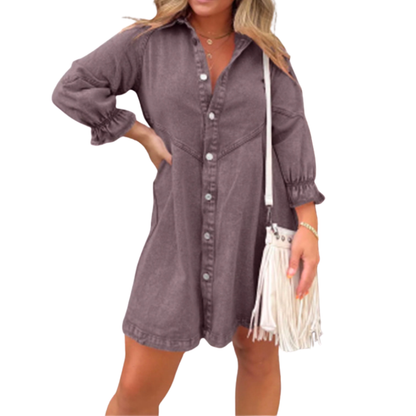 RENEE™ – Stylish Puff Sleeve Mini Dress