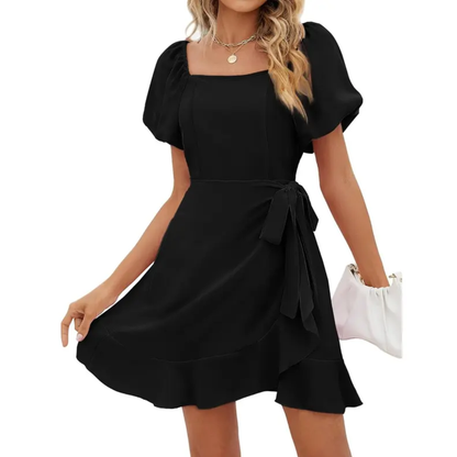 WINSLEYT - Square Neck Puff Sleeve Tie