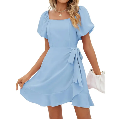 WINSLEYT - Square Neck Puff Sleeve Tie