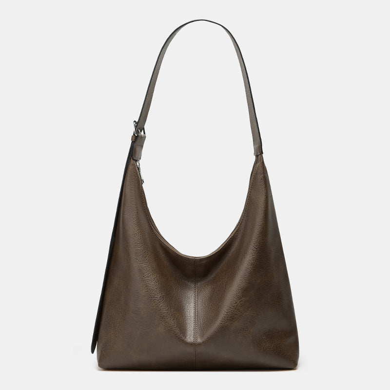 DESIREET - Solid Color PU Leather Shoulder