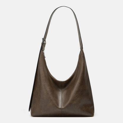 DESIREET - Solid Color PU Leather Shoulder