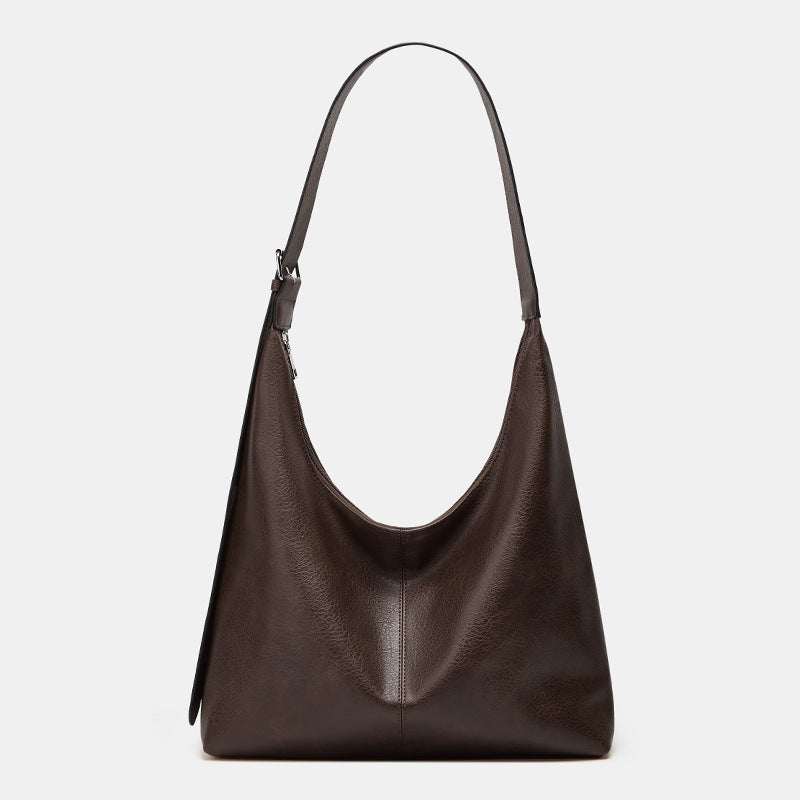 DESIREET - Solid Color PU Leather Shoulder