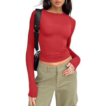 JIHYO™ - Casual Long Sleeve Round Neck Top