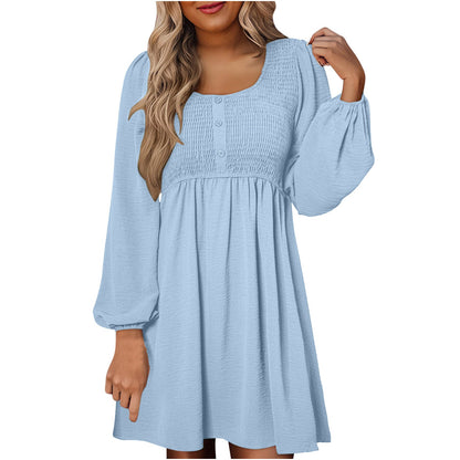 HARPERT - Smocked Empire Waist A-Line Dress