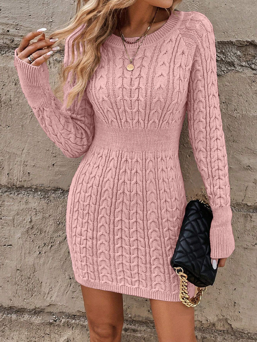 ALVAT - Cable Knit Bodycon Sweater Dress