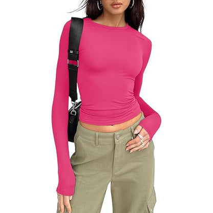 JIHYO™ - Casual Long Sleeve Round Neck Top