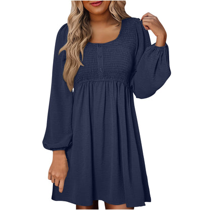 HARPERT - Smocked Empire Waist A-Line Dress