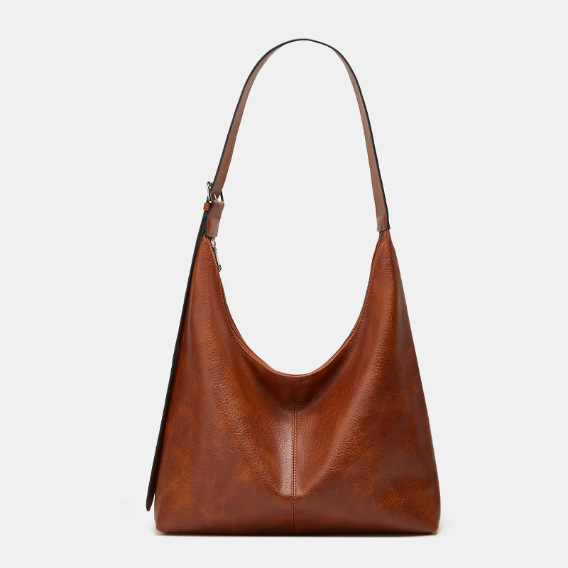 DESIREET - Solid Color PU Leather Shoulder