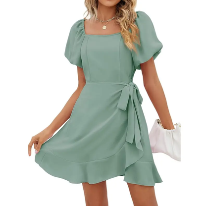 WINSLEYT - Square Neck Puff Sleeve Tie