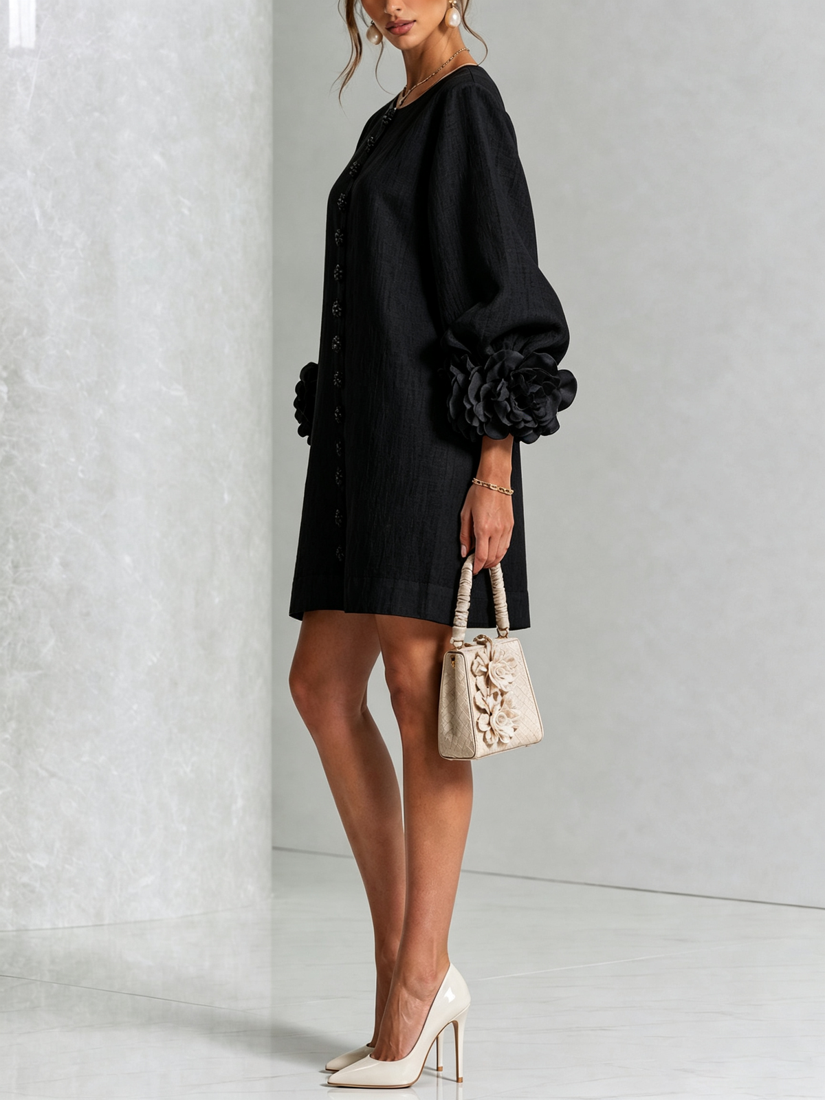 Cosette | Floral Button-Down Mini Dress