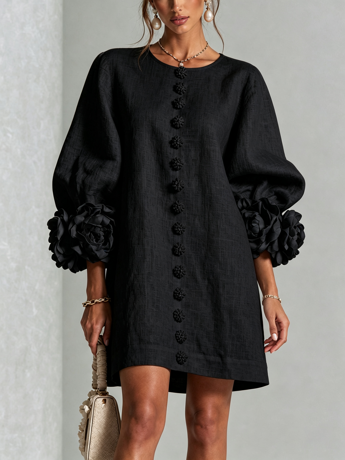 Cosette | Floral Button-Down Mini Dress