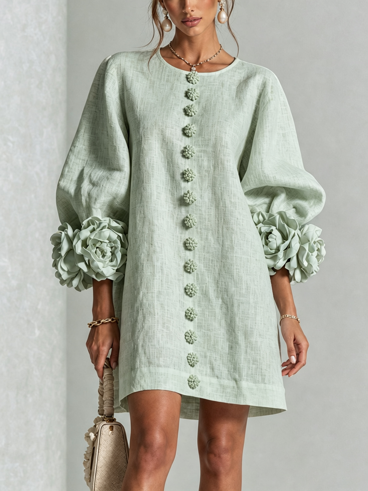 Cosette | Floral Button-Down Mini Dress