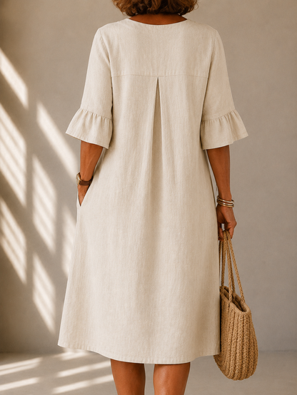 Elowen | Relaxed Linen Button Dress
