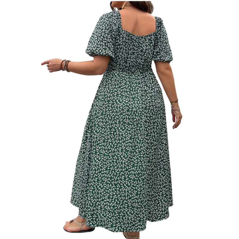 SERENE™ – Elegant Plus Size Tie Front Floral Dress