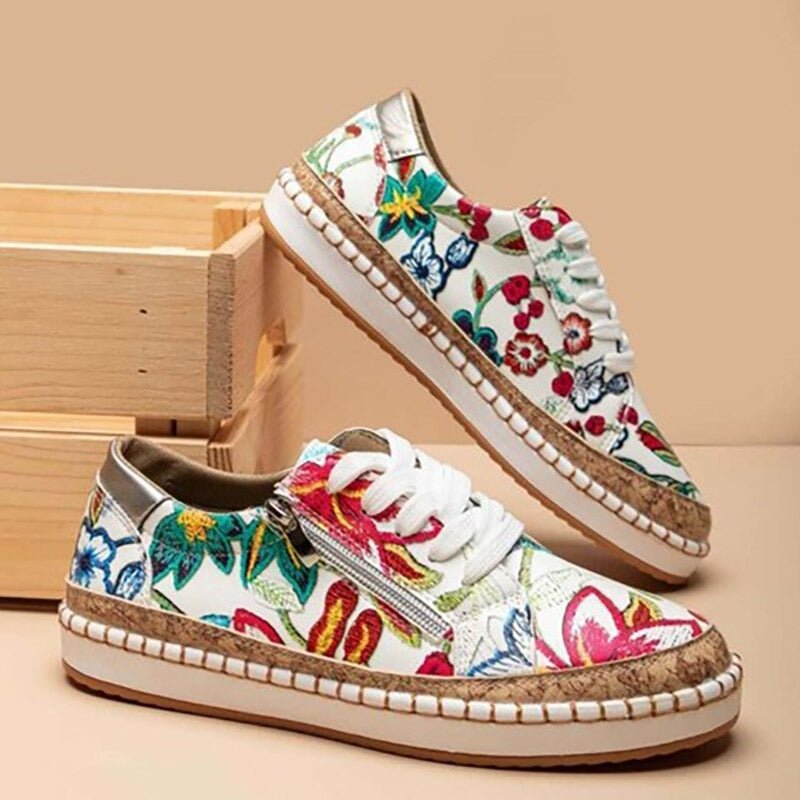 Oluchi™  Floral Orthopedic Zipper Sneakers