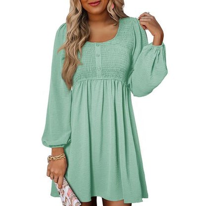 HARPERT - Smocked Empire Waist A-Line Dress